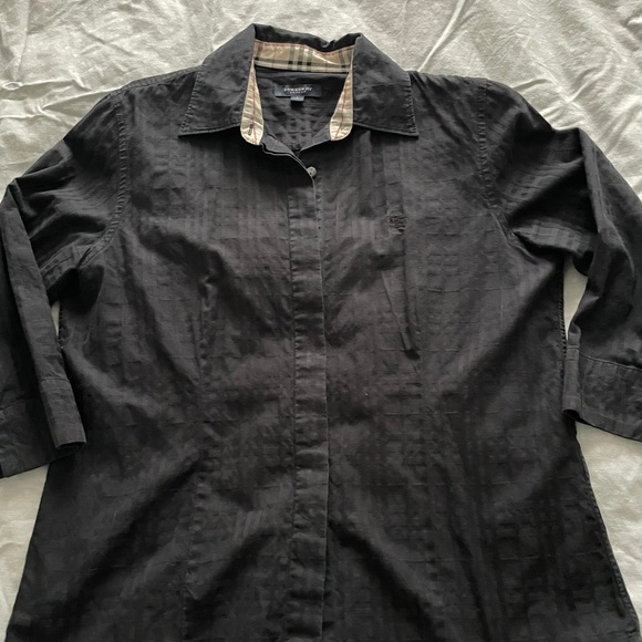 Burberry Black Shirt with Classic Collar - Picture 2 of 6